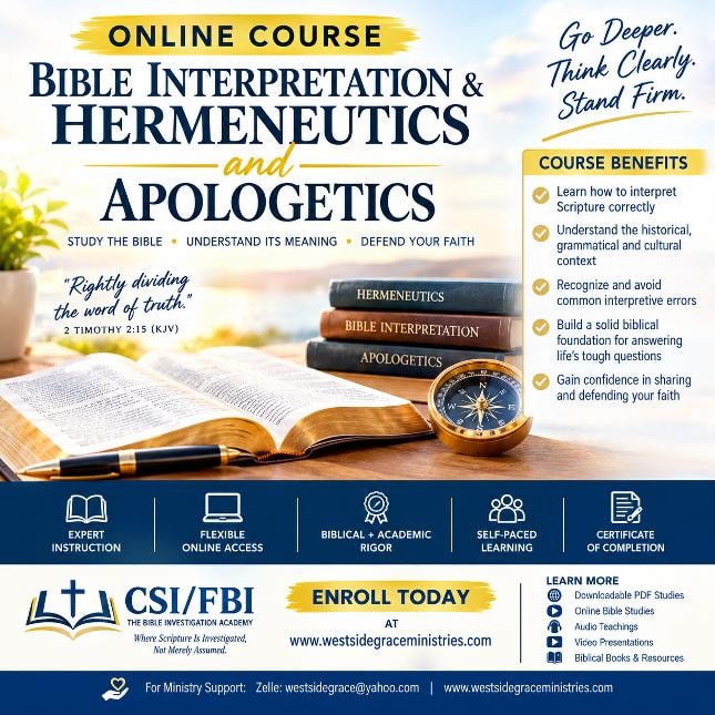 Bible Interpretation & Hermeneutics and Apologetics — Online Course